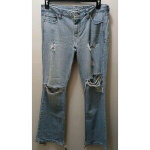 American eagle True Boot light denim distressed Holes destroyed jeans size 10R